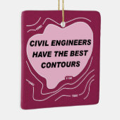 土木技師ピンクコンターセラミックオーナメント セラミックオーナメント (右)