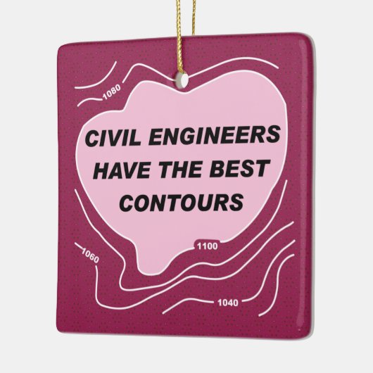 土木技師ピンクコンターセラミックオーナメント セラミックオーナメント (左)