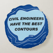 土木技師ブルーコンター ラウンドクッション (裏面)
