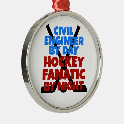土木技師ホッケーが大好き メタルオーナメント (右)