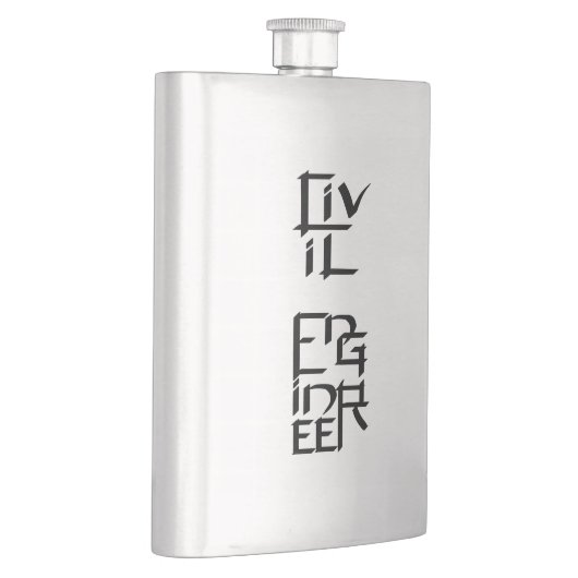 土木技師ホワイトキャラクター フラスク (右)