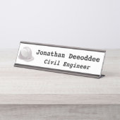 土木技師ホワイト デスクネームプレート (正面)