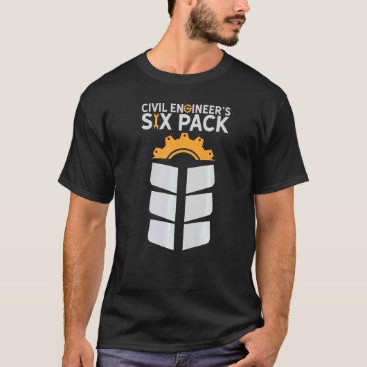 土木技師6パックエンジニアエンジニアリングDegr Tシャツ (正面)