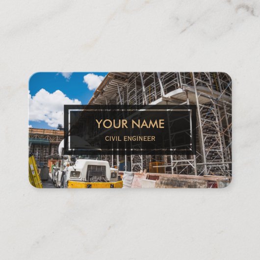 土木技師(上にあられるエレガントな写真) 名刺 (正面)