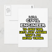土木技師…私が間違っていないと仮定 ポストカード (正面/裏面)