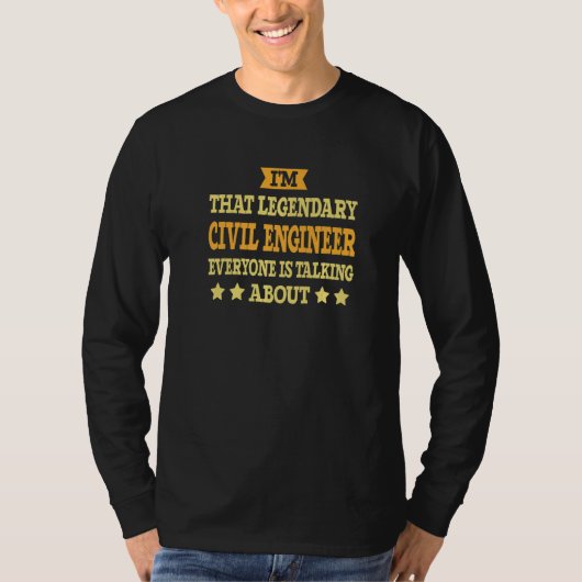 土木技師 職種 従業員 労働者 土木 Tシャツ (正面)
