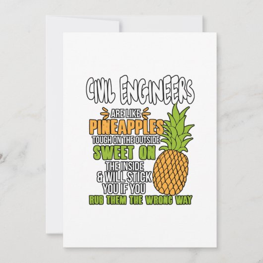 土木技術者はパイナップルのようです サンキューカード (正面)