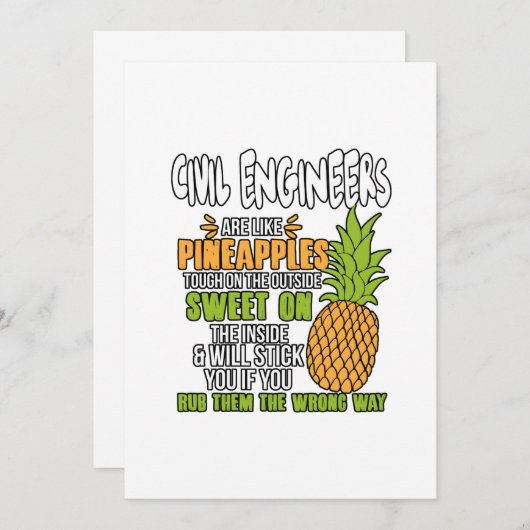 土木技術者はパイナップルのようです サンキューカード (正面/裏面)