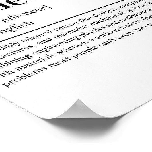 土木技術者定義おもしろいエンジニアリング誕生日 ポスター (角)