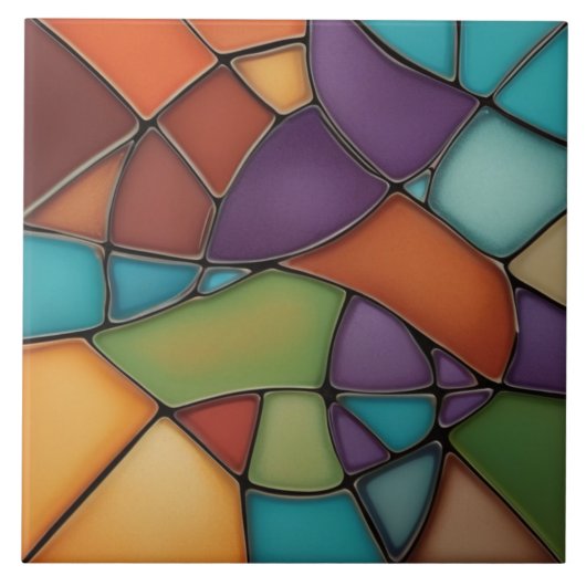 土気炎ステンドグラスフェイクモザイク抽象芸術 タイル (正面)