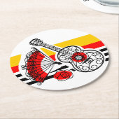 土産スペインのクラシックストライプコースターラウンド ラウンドペーパーコースター (アングル)