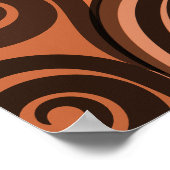 土砂 – オレンジカール抽象芸術ファーンフォンド ポスター (角)