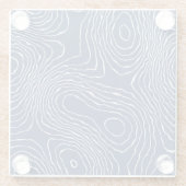 土線地形図オーガニックプリント。 ガラスコースター (裏面)