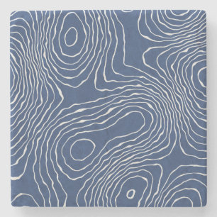 土線地形図オーガニックプリント。 ストーンコースター
