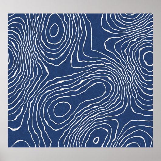 土線地形図オーガニックプリント。 ポスター (正面)