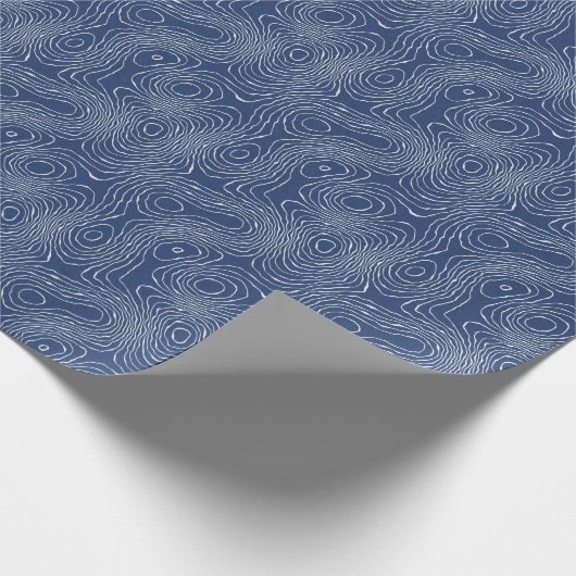 土線地形図オーガニックプリント。 ラッピングペーパー (角)