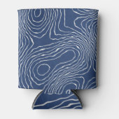 土線地形図オーガニックプリント。 缶クーラー (正面)