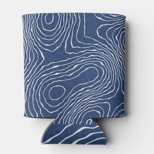 土線地形図オーガニックプリント。 缶クーラー (裏面)