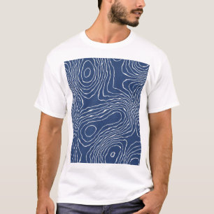 土線地形図オーガニックプリント。 Tシャツ