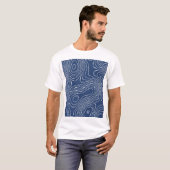 土線地形図オーガニックプリント。 Tシャツ (正面フル)