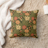 土色のボヘミアの花 クッション (ブランケット)