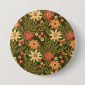 土色のボヘミアの花 缶バッジ (正面)