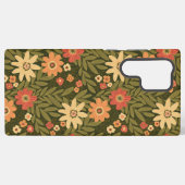 土色のボヘミアの花 SAMSUNG GALAXYケース (裏面横)