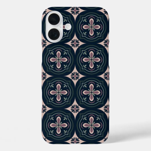 土色の花の幾何学タイル Case-Mate iPhoneケース (裏面)
