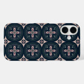 土色の花の幾何学タイル Case-Mate iPhoneケース (裏面 (横))