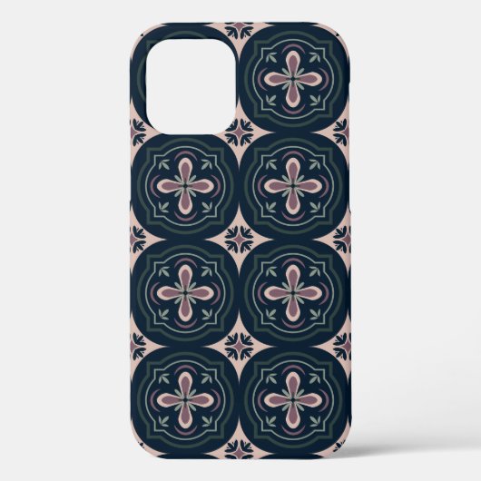 土色の花の幾何学タイル Case-Mate iPhoneケース (裏面)