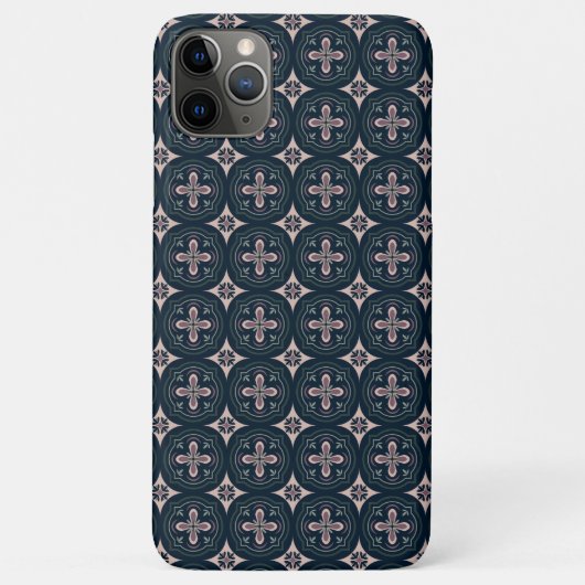 土色の花柄幾何学タイル Case-Mate iPhoneケース (裏面)