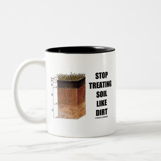 土(土地平線)のような土を扱うことを止めて下さい ツートーンマグカップ (左)