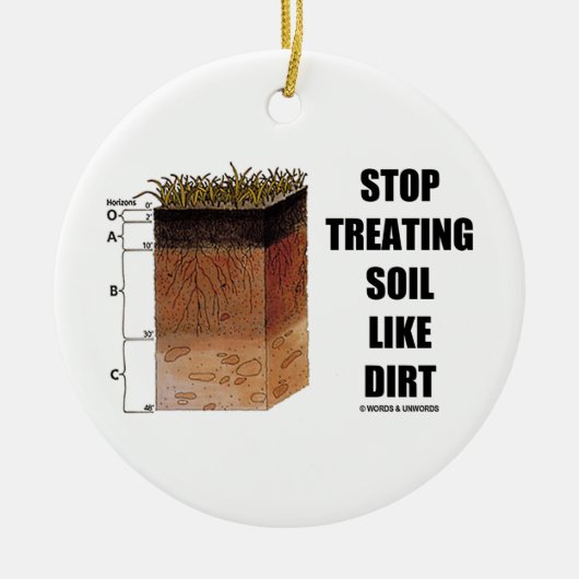 土(土地平線)のような土を扱うことを止めて下さい メタルオーナメント (正面)