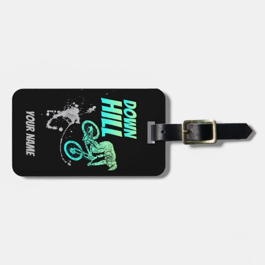 土・自転車バイクもしくは自転車に乗る人用ダウンヒルヴィンテージおたく ラゲッジタグ (正面横)