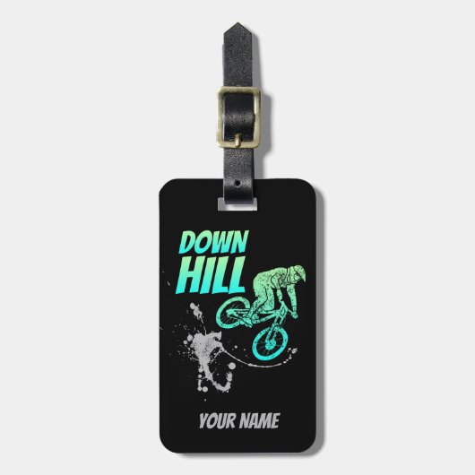 土・自転車バイクもしくは自転車に乗る人用ダウンヒルヴィンテージおたく ラゲッジタグ (正面縦)