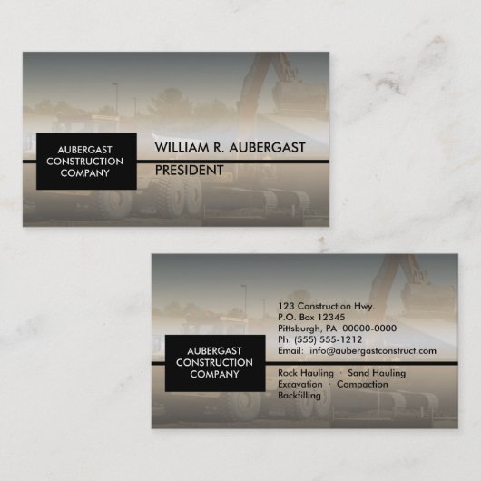 土| Soil Construction Companyの強く引くビジネス 名刺 (正面/裏面)