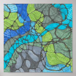 圧倒されたドードルプリント8x8インチ。 ポスター