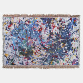 圧倒された2カラフルオリジナル抽象芸術アート スローブランケット (正面)