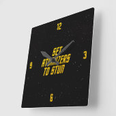 圧倒するために噴霧器を置いて下さい スクエア壁時計 (傾斜)