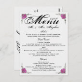 圧倒するばら色の結婚式夕食メニューは感謝していしています ポストカード (正面/裏面)