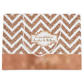 圧倒するばら色の金ゴールドのカスタムな結婚式のギフトバッグ ラージペーパーバッグ (正面)