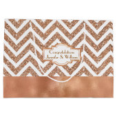 圧倒するばら色の金ゴールドのカスタムな結婚式のギフトバッグ ラージペーパーバッグ (裏面)