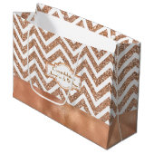 圧倒するばら色の金ゴールドのカスタムな結婚式のギフトバッグ ラージペーパーバッグ (正面アングル)