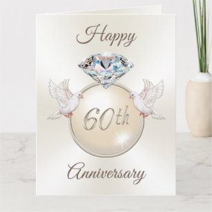 圧倒する3つのサイズの第60結婚記念日カード カード