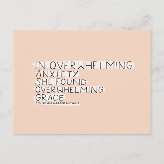 圧倒的な不安の中で圧倒的な恵みを見つける ポストカード (正面)