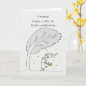 圧倒的な生活の中で友情をサポートする カード (黄色い花)