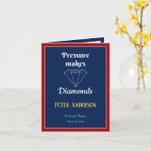 圧力でダイヤモンドの卒業カードを作成 カード (黄色い花)