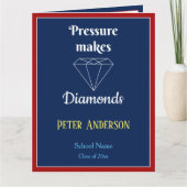 圧力でダイヤモンドの卒業カードを作成 サンキューカード (正面)