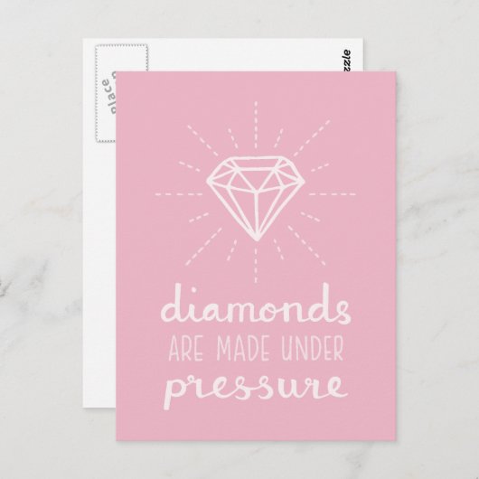 圧力でダイヤモンドを引用文感動的、 ポストカード (正面/裏面)