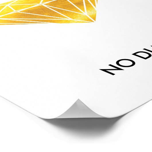 圧力なしダイヤモンドの金フェイク箔モチベーション ポスター (角)